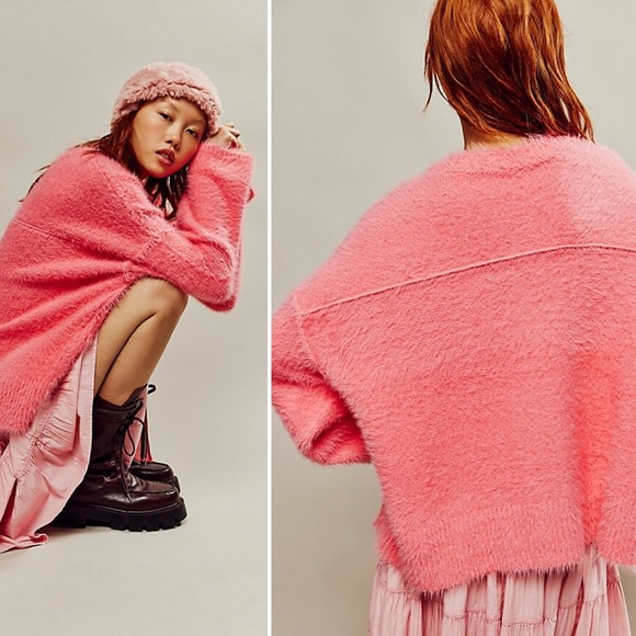 Free people Harrison Bunny Crew in pink size Large - Picture 3 of 8